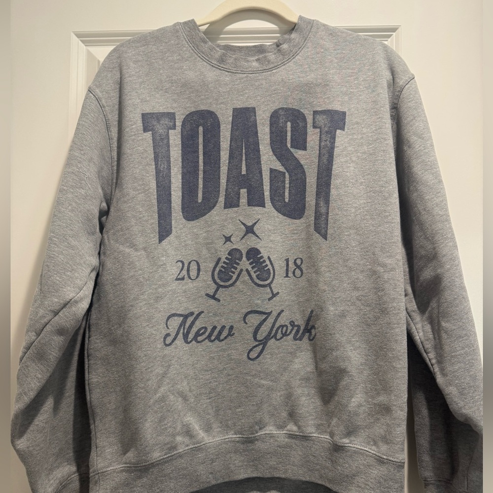 Toast Podcast  New York Gray Graphic Crewneck Sweatshirt